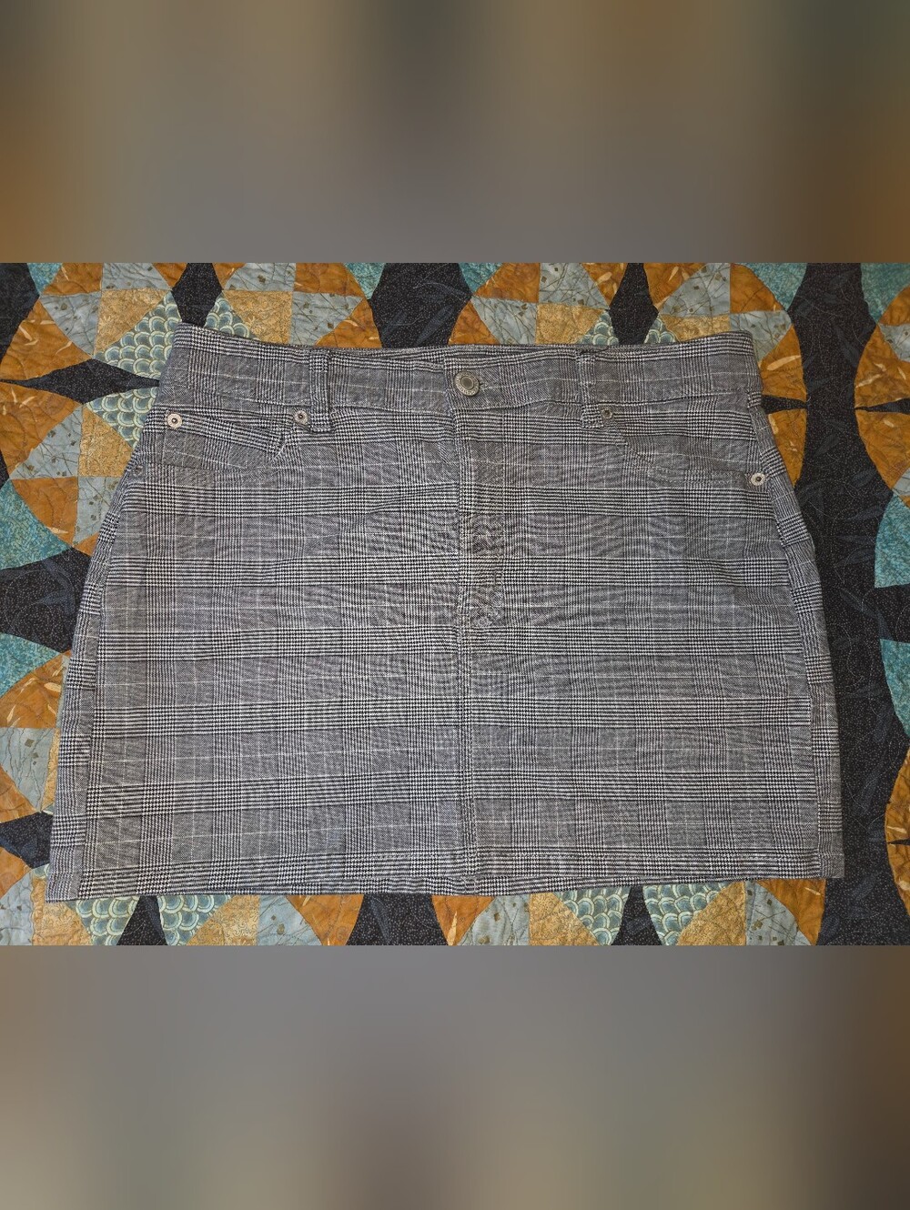 Women's American Eagle Classic Plaid Mini Skirt - Gray Size 12